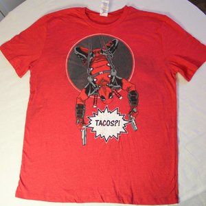 Red deadpool loot crate shirt large